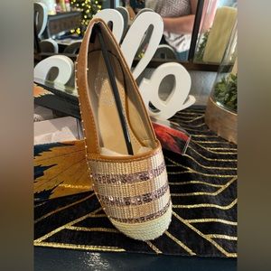 NIB Italina by Summer Rio SEQUIN espadrilles SIZE 6